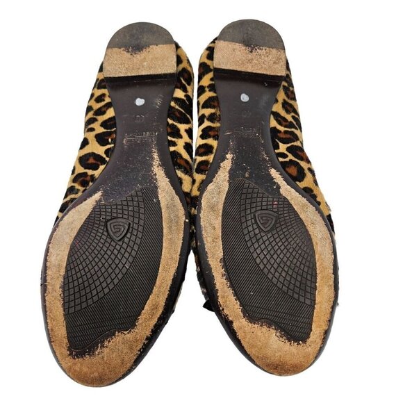 AGL Monika Cap Toe Ballet Flats Shoes Leopard Print Women’s Size 10 Calf Hair - Picture 7 of 13